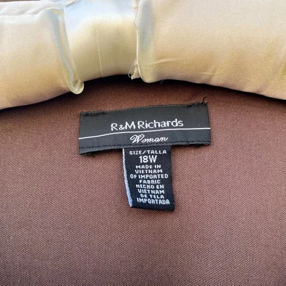 R&M Richards Knit Sweater/Jacket Dress Brown 18W - Picture 3 of 8